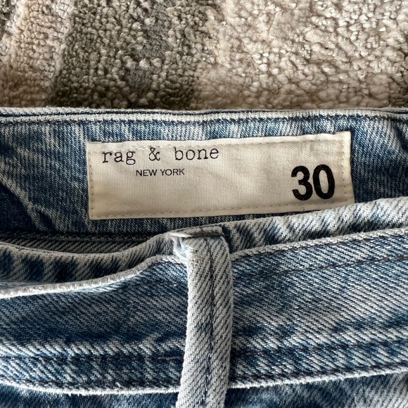 Rag & Bone Light Blue High Waisted Denim Tie Pants, Size 40 - Picture 1 of 5